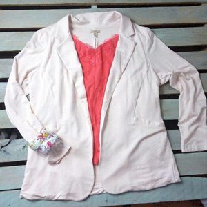 Bordeaux for Anthro Blazer Blush Pink Stripes